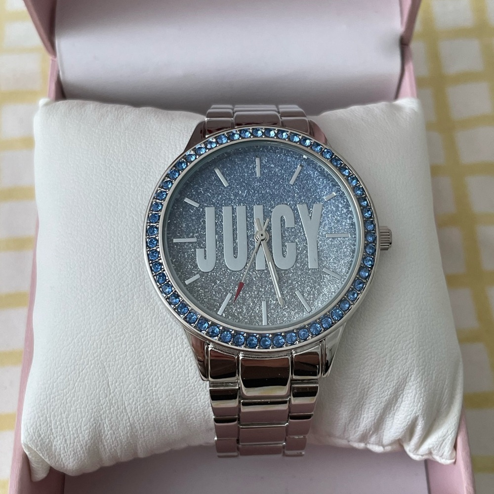 Juicy Couture Glittering Silver and Blue Watch